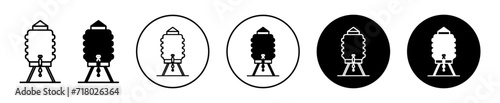 water tank symbol icon sign collection in white and black