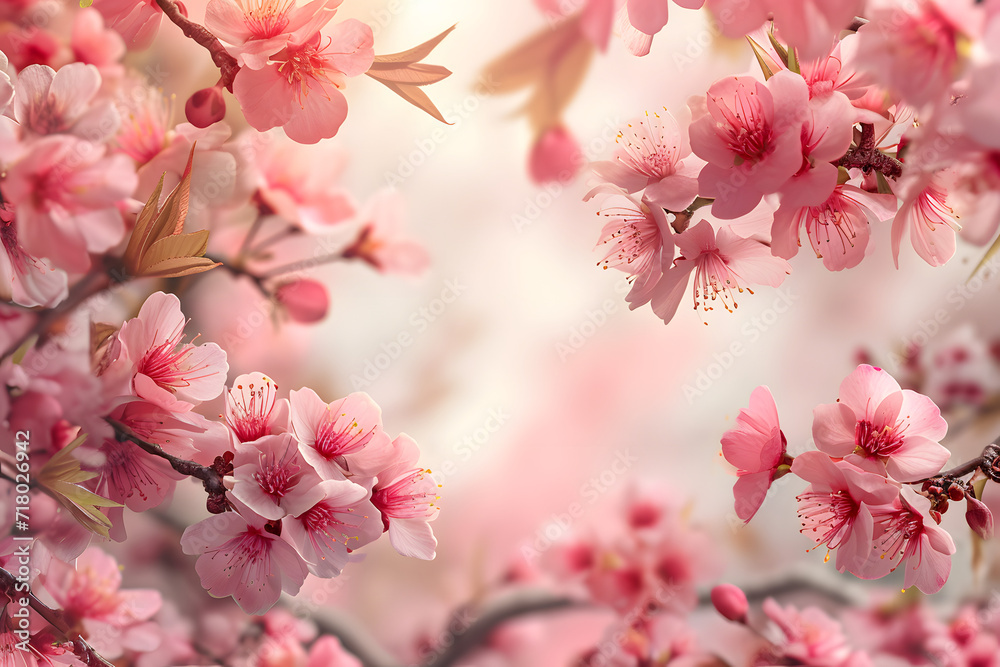 Tranquility Cherry Blossom Floral Border