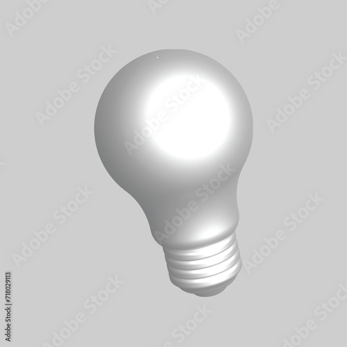 3D Vector Silver Bulb