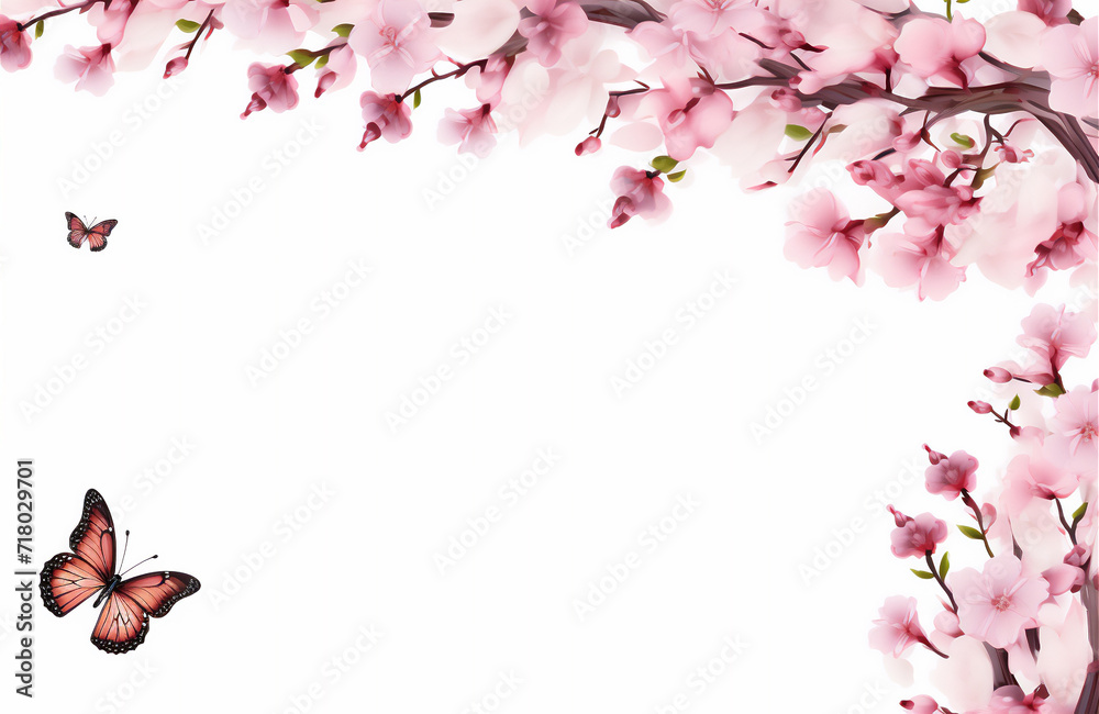 frame of plant and flowers with spring theme frame of plant and flowers with spring theme