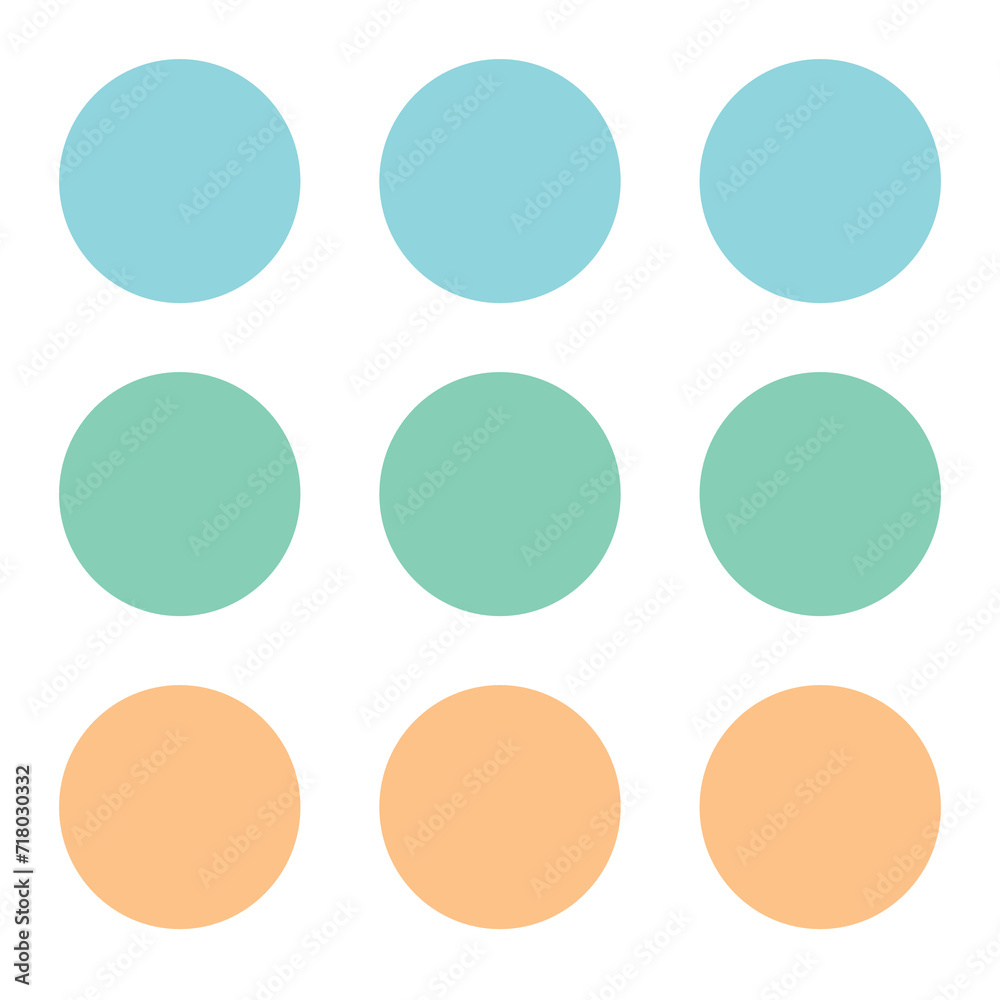 Group of colorful dots with transparent background. Muted colors. Retro vibe. Vintage pattern with circles. Group of colorful dots with transparent background. Muted colors. Retro vibe. Vintage pattern with circles.