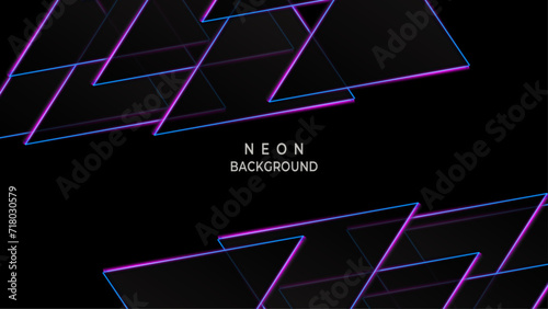 Abstract elegant neon polygonal purple background and black abstract , dark and colorful.