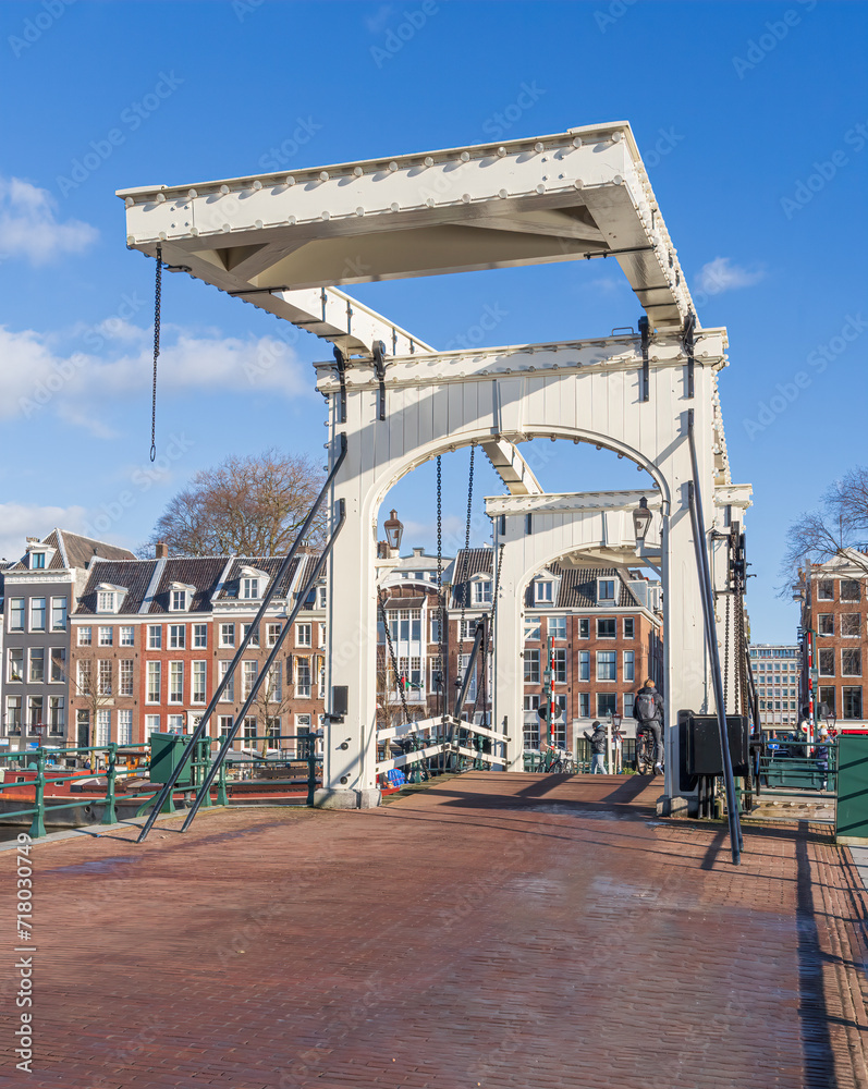 Ταπετσαρία Magere Brug or Skinny Bridge across the Amstel River in Amsterdam Netherlands