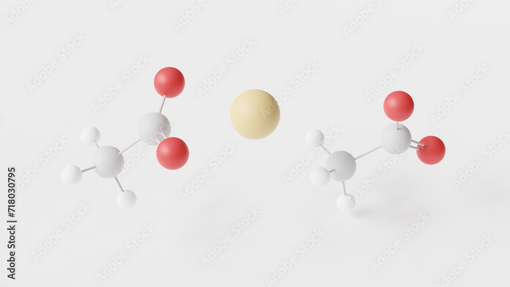 copper(ii) acetate molecule 3d, molecular structure, ball and stick model, structural chemical formula cupric acetate