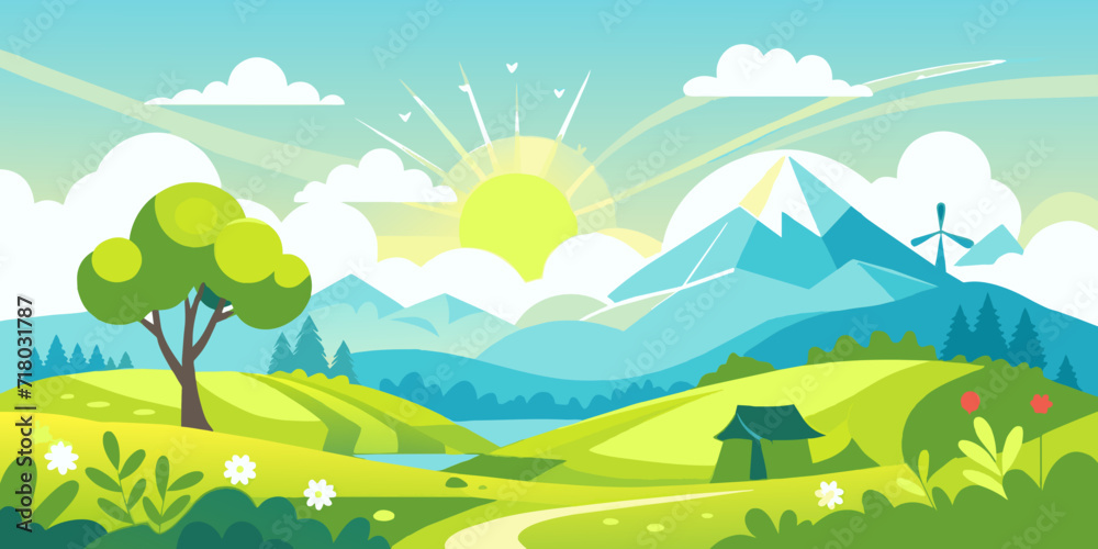 landscape with mountains and blue sky landscape with mountains and blue sky