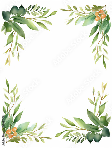 frame of plant and flowers with spring theme