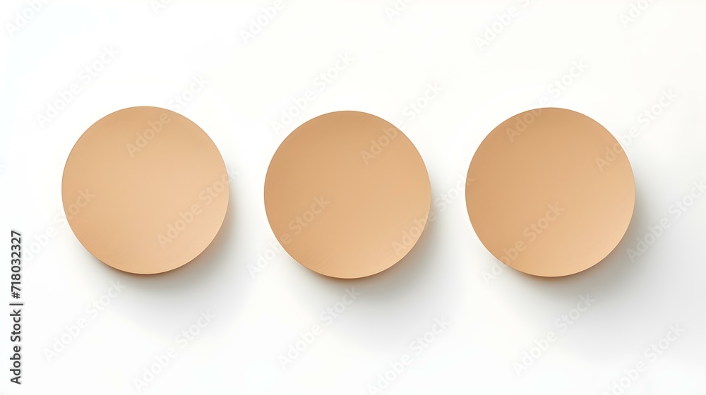 Set of light brown round Paper Notes on a white Background. Brainstorming Template with Copy Space Set of light brown round Paper Notes on a white Background. Brainstorming Template with Copy Space