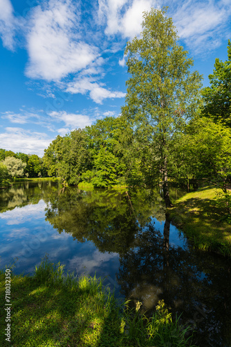 Landscape with a pond in Alexander Park.
