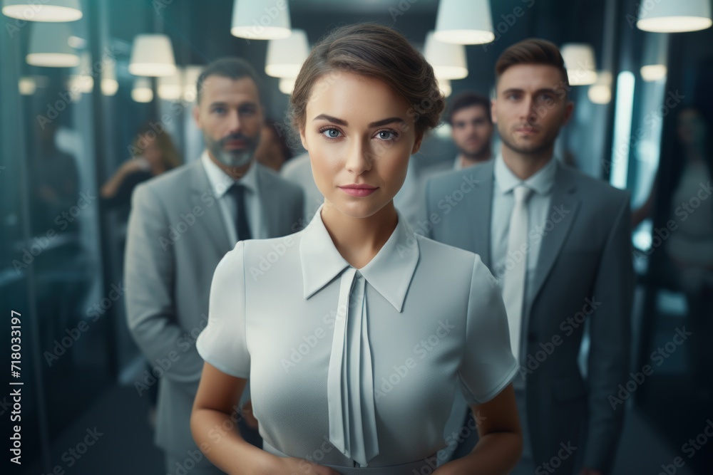 A man in an office at work, in a meeting, in front of a computer. Business background with men and women working in an office, in a cafe, in a team.