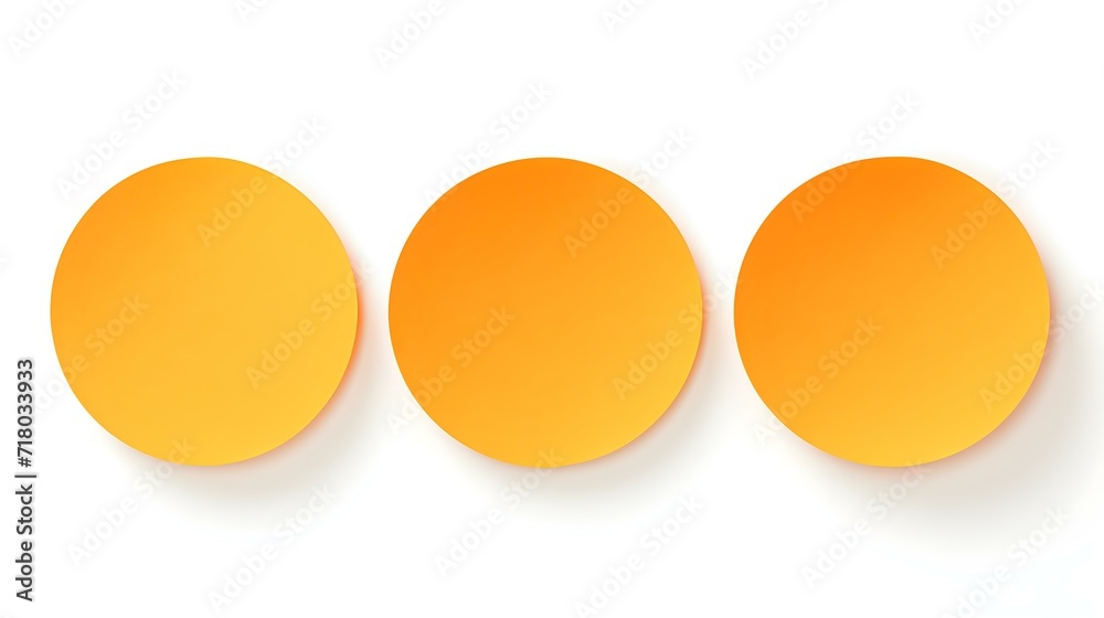 Set of light orange round Paper Notes on a white Background. Brainstorming Template with Copy Space Set of light orange round Paper Notes on a white Background. Brainstorming Template with Copy Space