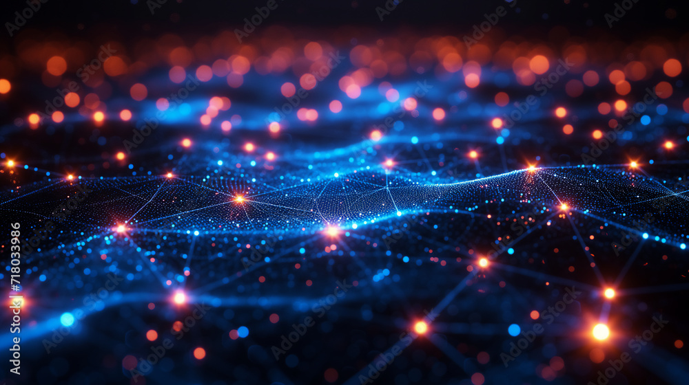 WiFi connection lights network background. WiFi connection lights network background.