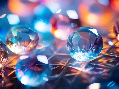 Magic crystal balls on a surreal background 3d rendering