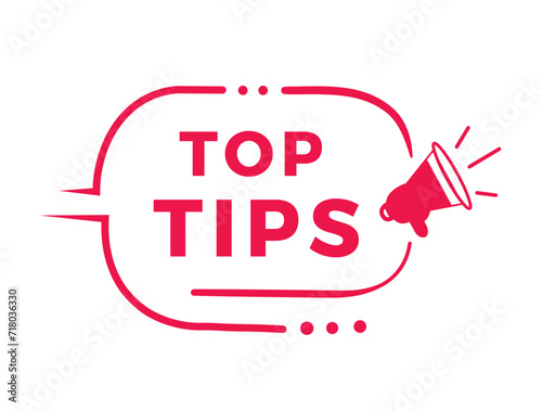 Top tips banner template modern style badge icon. Vector design for announcement.