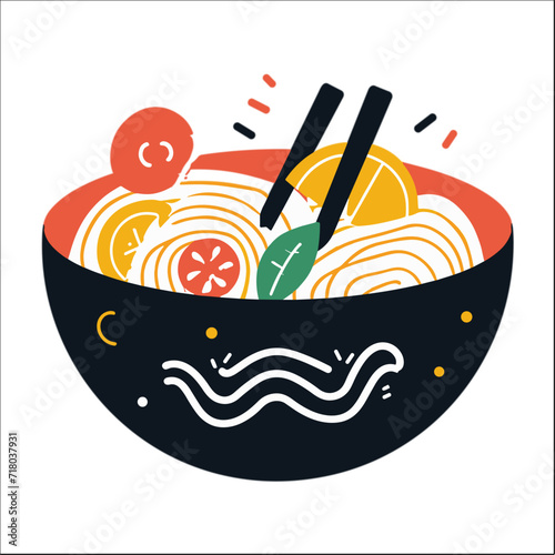 udon noodles clipart isolate