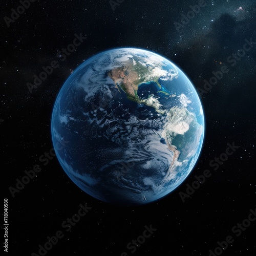 Illustration of planet Earth in outer space. The surface of the planet is a scientific background, astronomical events.