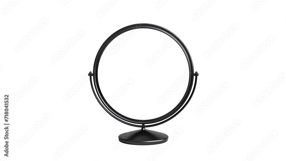 Fototapeta premium Round mirror cutout. Black mirror on transparent background