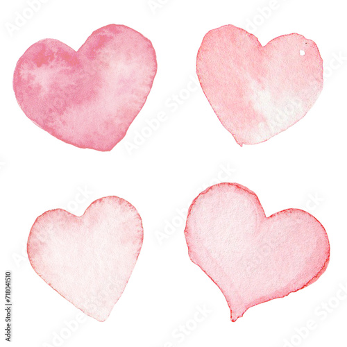 Petits cœurs à l'aquarelle