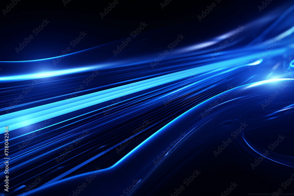 Blue Wave Energy Flow Abstract Design with Light Lines and Fractal Motion. Blue Wave Energy Flow Abstract Design with Light Lines and Fractal Motion.