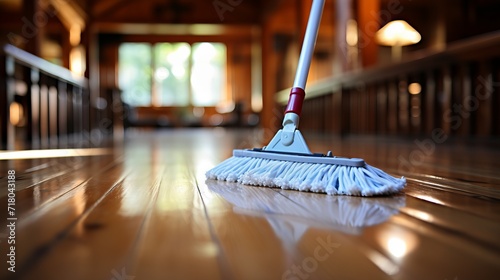 Wallpaper Mural Parquet floor cleaning with mop and cleanser foamhousehold cleaning tools for maintenance. Torontodigital.ca