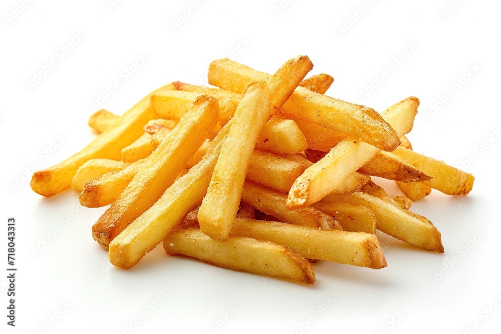 french fries with white background french fries with white background