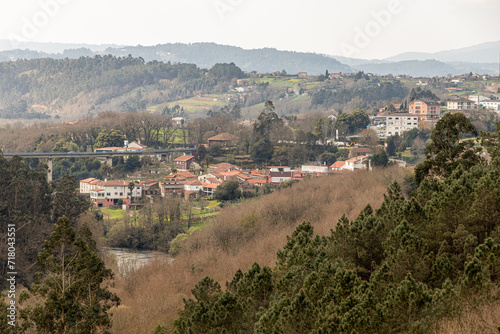 A Ponte Ulla, Spain. Rural landscape in a traditional village in Galicia