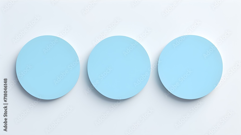 Set of sky blue round Paper Notes on a white Background. Brainstorming Template with Copy Space Set of sky blue round Paper Notes on a white Background. Brainstorming Template with Copy Space