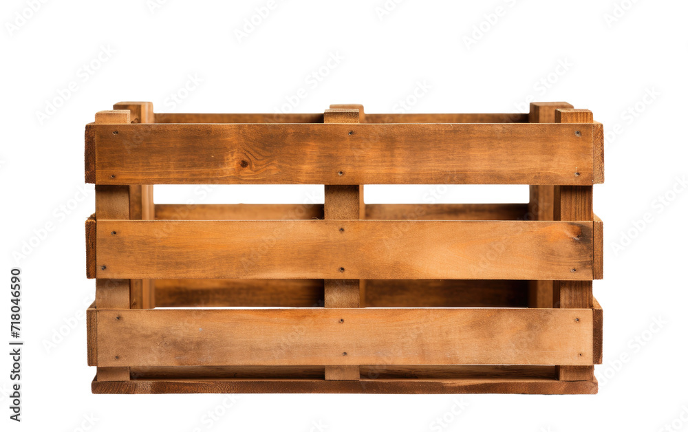 Wooden crate isolated on transparent Background