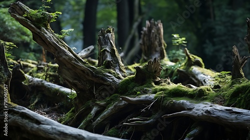 Trees growing on fallen trees, focus on growing trees © growth.ai