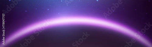 Futuristic sunrise of the planet. Solar ring light effect. Cosmic cyber security. Starry abstract background with glowing planet Earth. Vector illustration.
