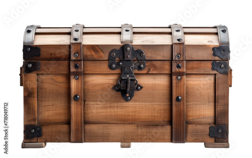 Wooden chest isolated on transparent Background