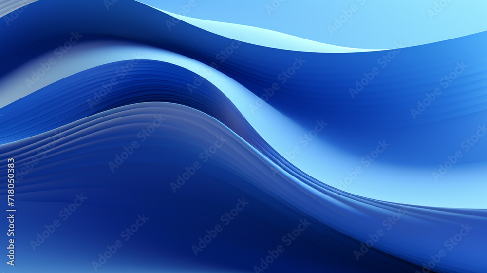 Fototapeta premium Blue waves pattern abstract background - ai generative