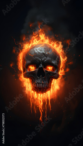 Skull Flaming Art