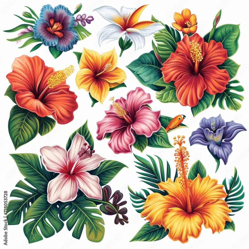 Tropical flowers for design