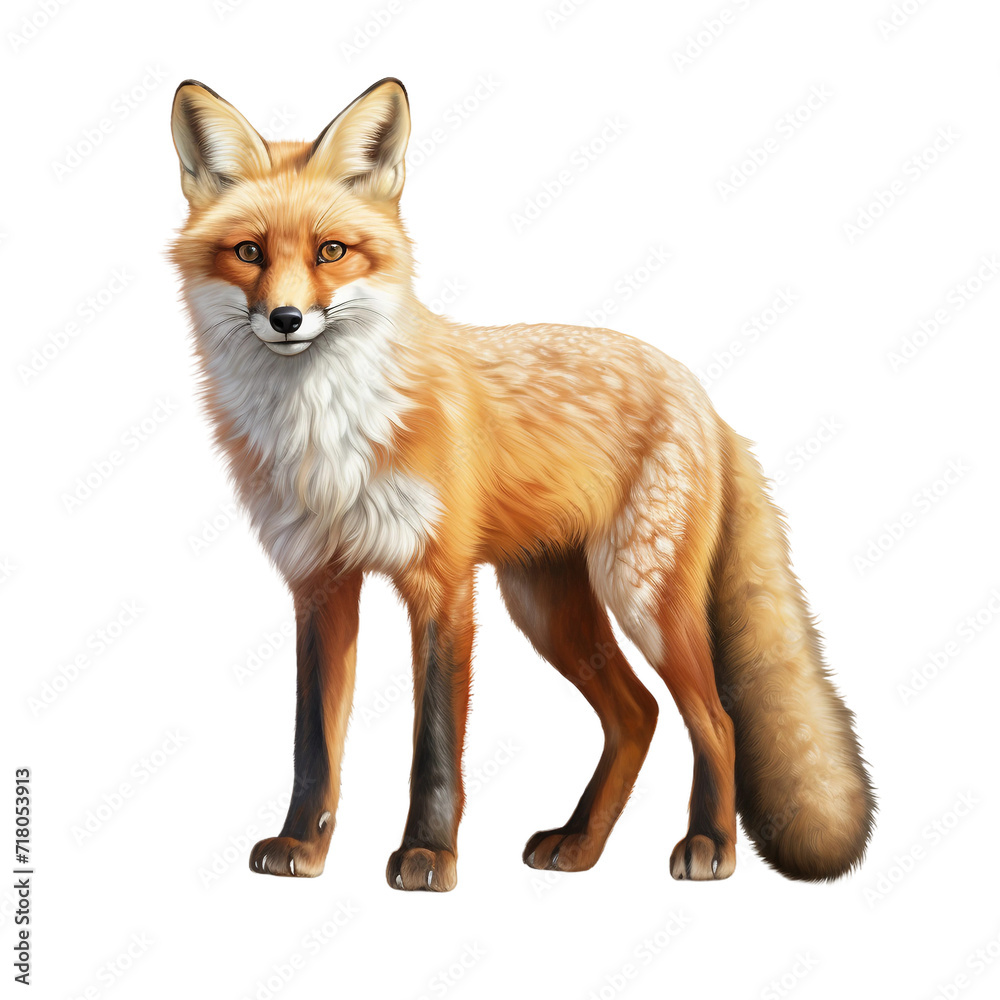 Fototapeta premium red fox vulpes isolated on white