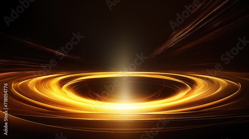 Abstract golden ring on black background