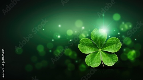 St. Patrick's Day abstract green background decorated with shamrock leaves. Patrick Day pub celebrating