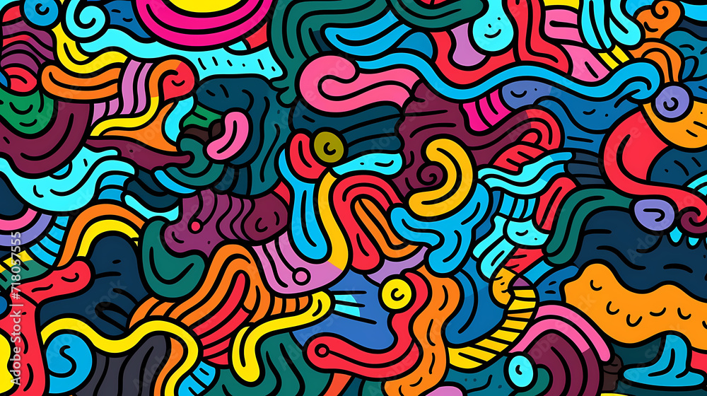 Abstract seamless doodle background, artistic backdrop
