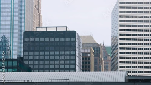 Static shot of high rise buildings in downtown Chicago.  Shot in 4K photo