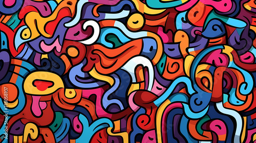 Abstract seamless doodle background  artistic backdrop