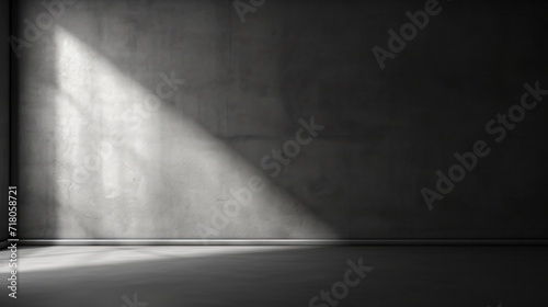 abstract. minimalistic background for product presentation. walls in large empty room. can full of sunlight. Loft wall or minimalist wall. Shadow, light from windows to plaster wall..