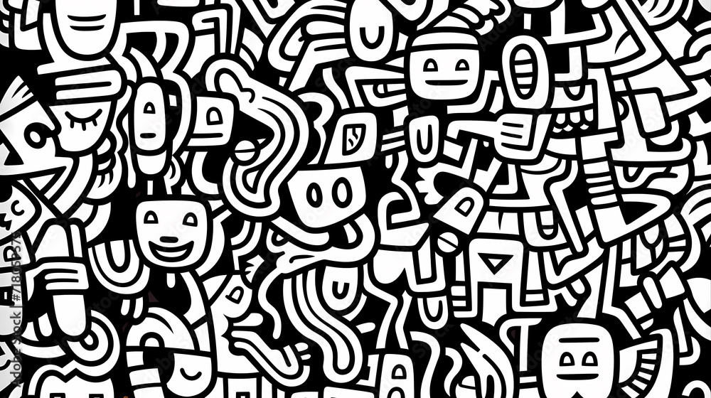 Abstract seamless doodle background, artistic backdrop