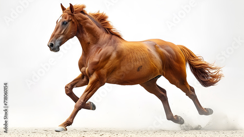 brown horse on white background 