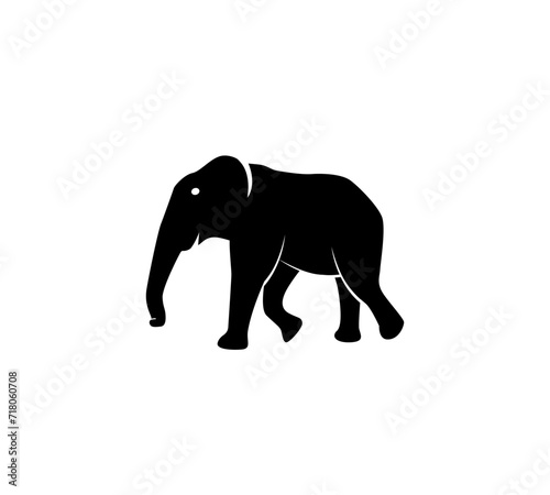 Elephant silhouette  logo.Vector illustration isolated white background