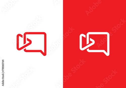 simple video chat logo design template
