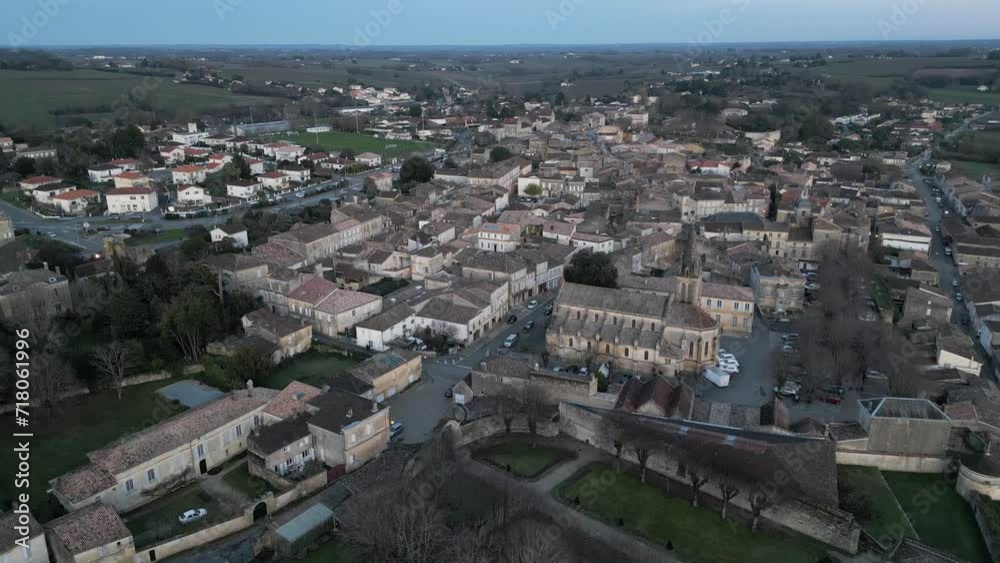 Aerial panoramic view of Bourg-sur-Gironde, Bordeaux, France Aerial panoramic view of Bourg-sur-Gironde, Bordeaux, France