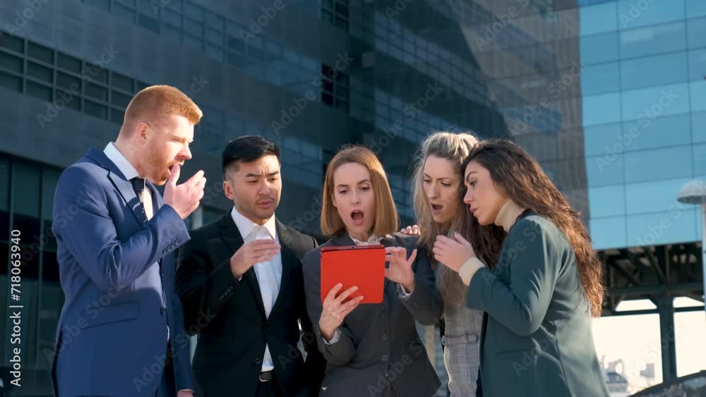 Businesspeople investors disappointed about stock price sharp decline, economic losses, bad negotiation deal. Businesspeople investors disappointed about stock price sharp decline, economic losses, bad negotiation deal.