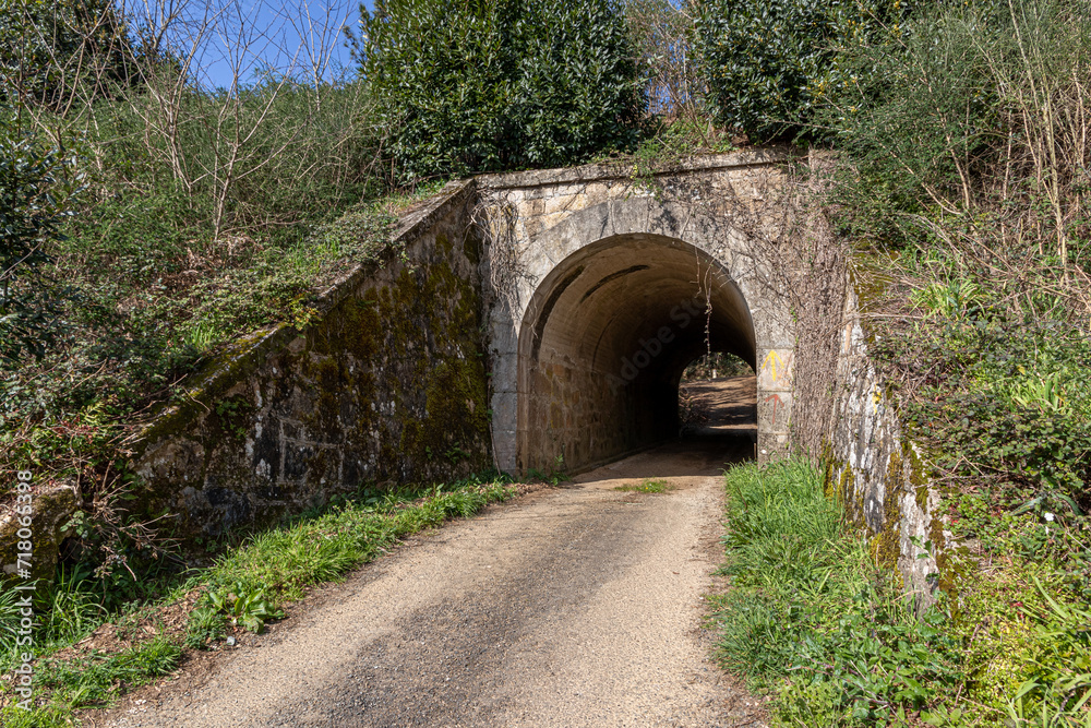 A Ponte Ulla, Spain. Tunnel entrance in the Way of Saint James