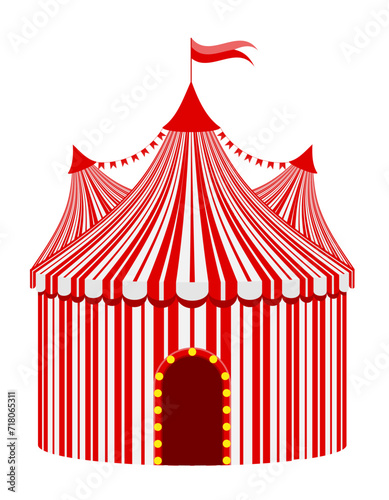 striped red circus tent stock vector illustration