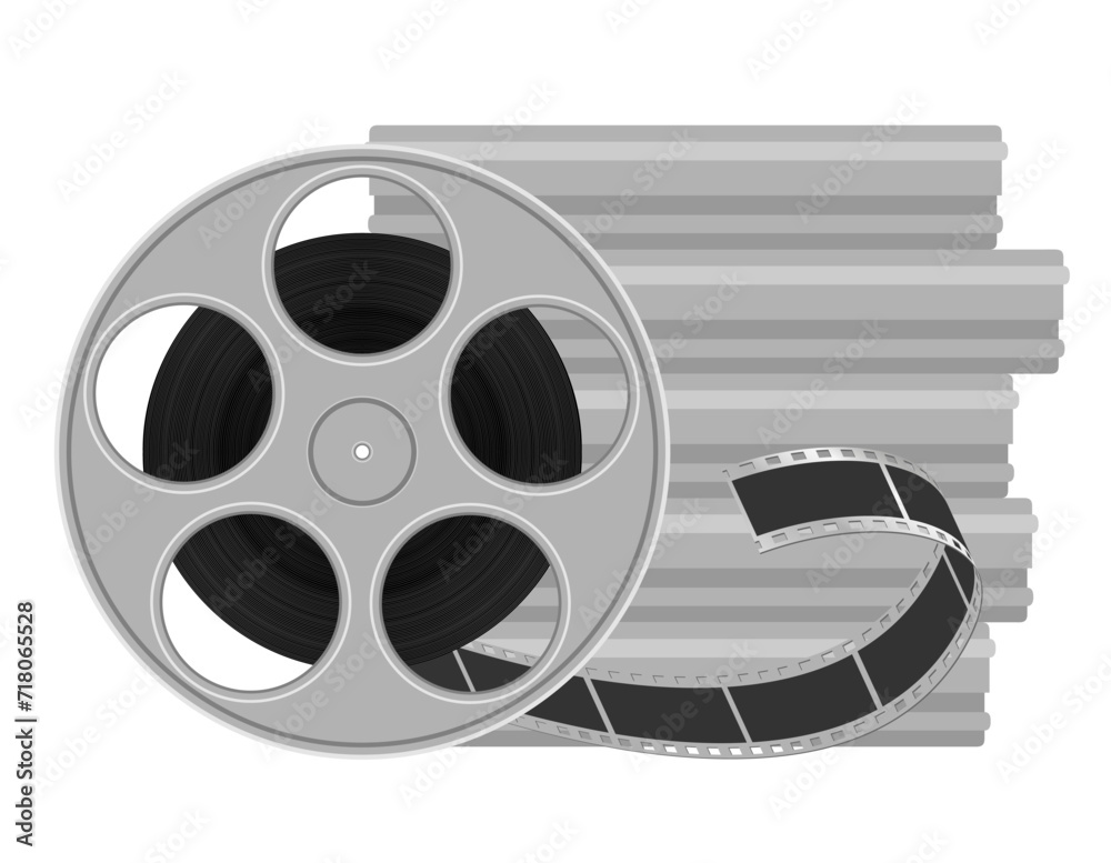 reel with cinema film stock vector illustration