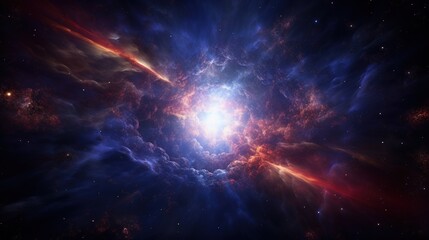Tableau sur verre  Scientific concept of imaging a supernova explosion in deep space. Sci-fi abstract background. Generative AI  © kovalovds
